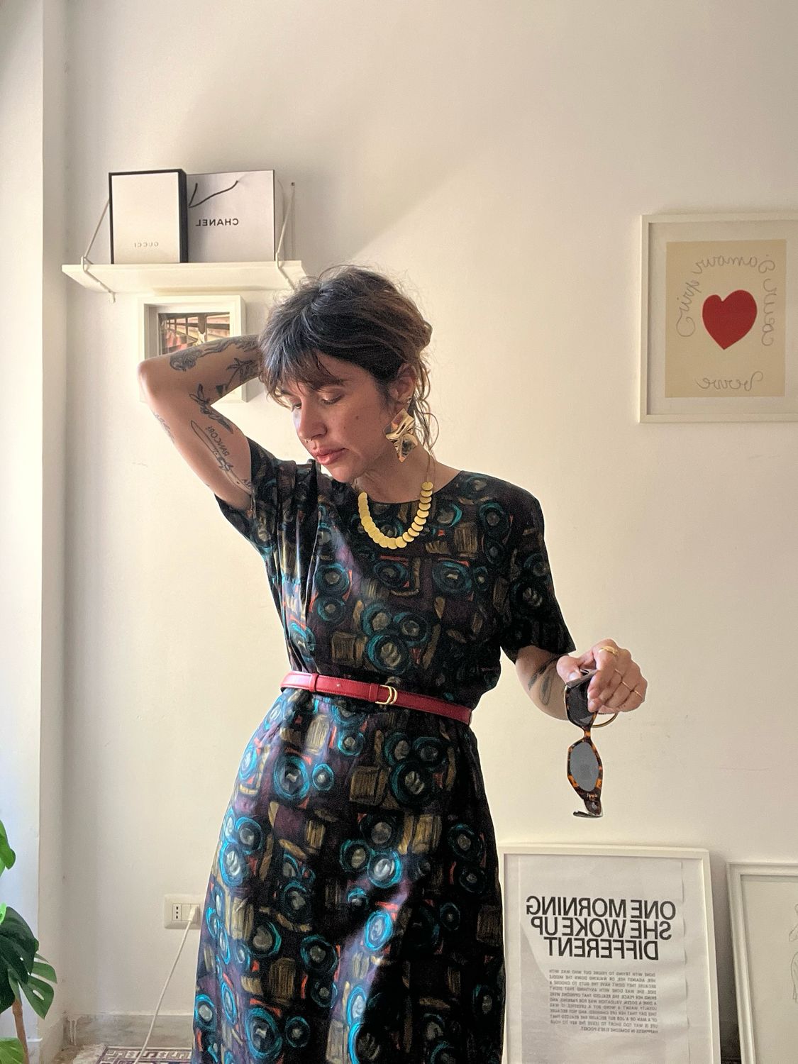 Silk optical dress