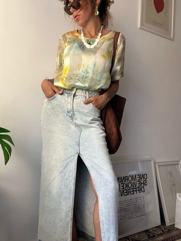 Maxi denim skirt