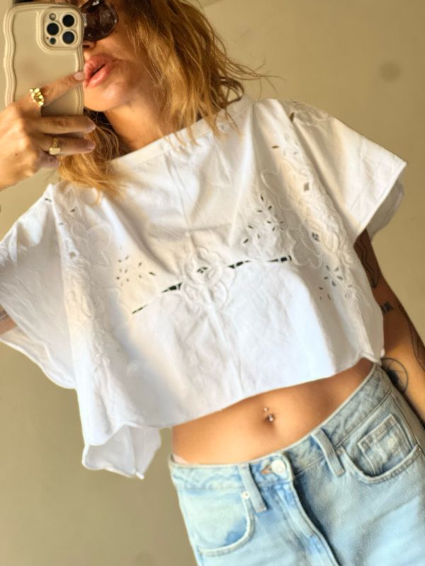 upcycling embroidered top
