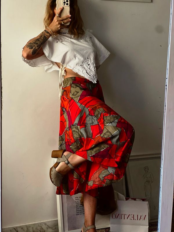 Gonna vintage sartoriale mezza campana