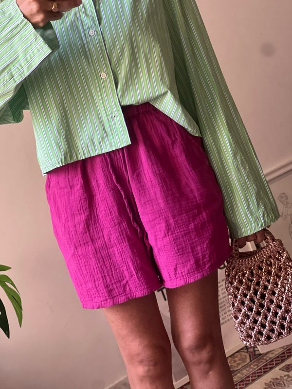 Shorts in cotone garzato