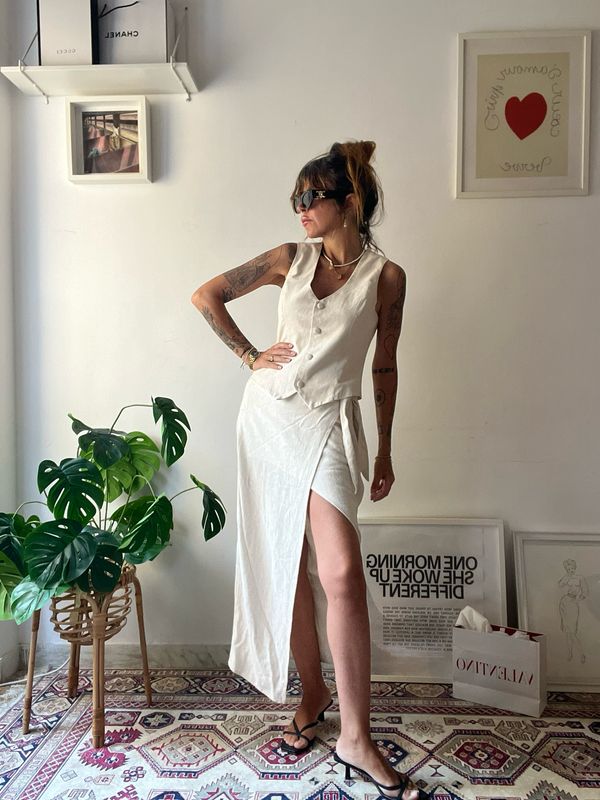 Linen Wrap Skirt