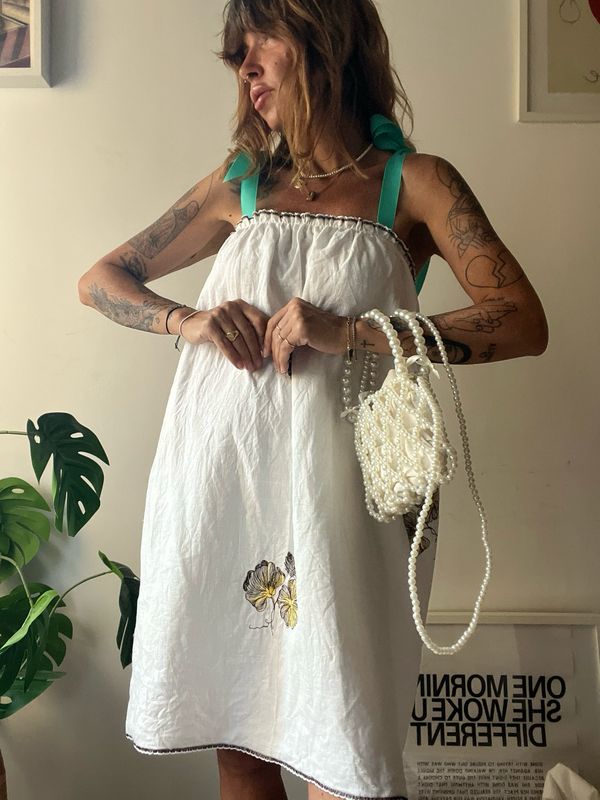 Antique Linen Dress upcycled