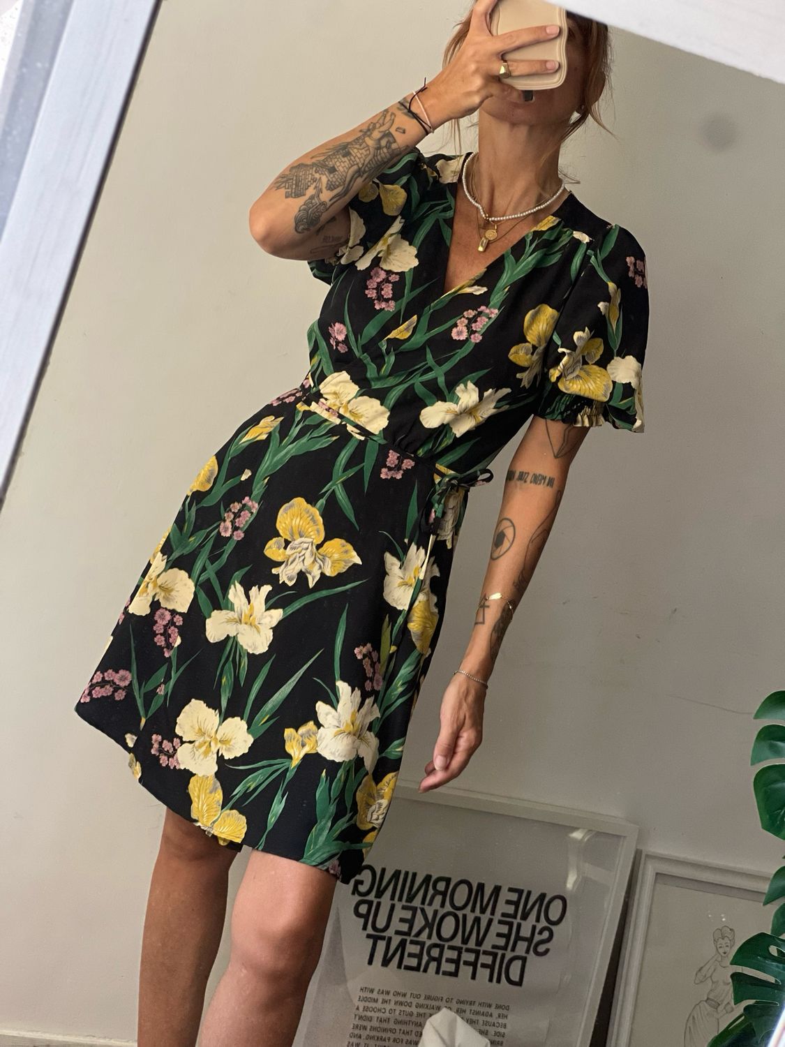 Flower wrap dress