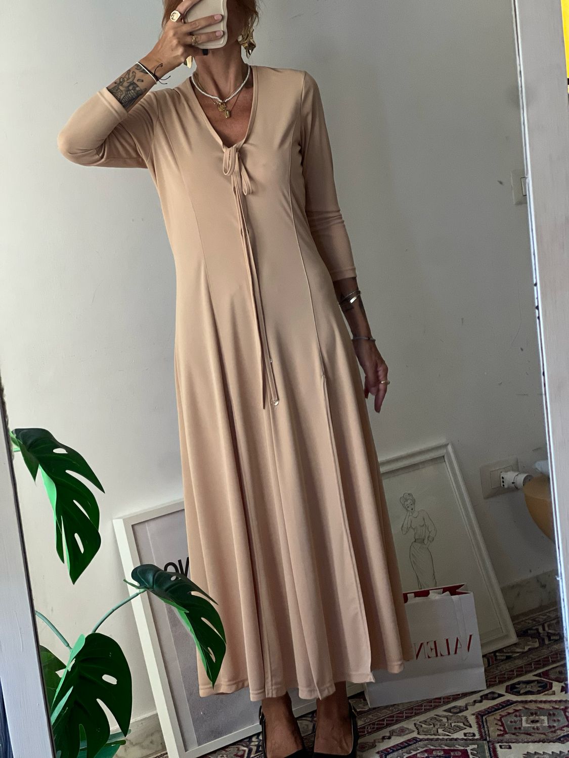 vintage cream dress