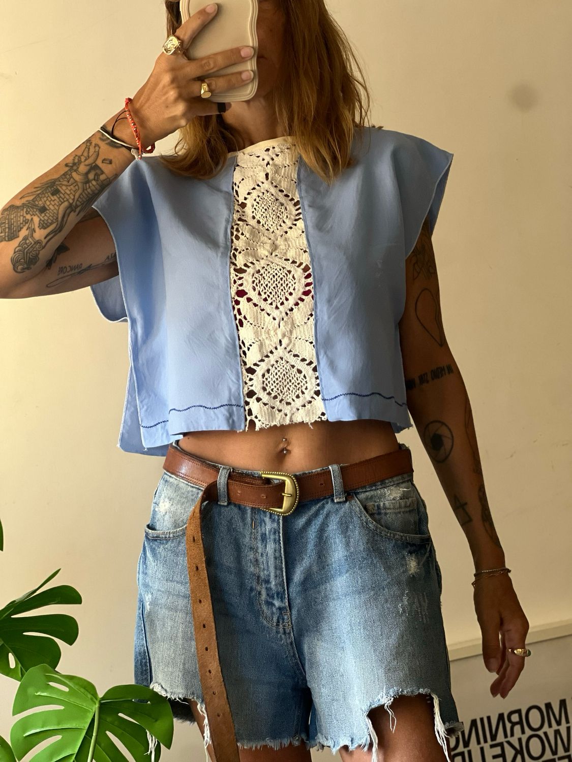 Blue Crochet Top