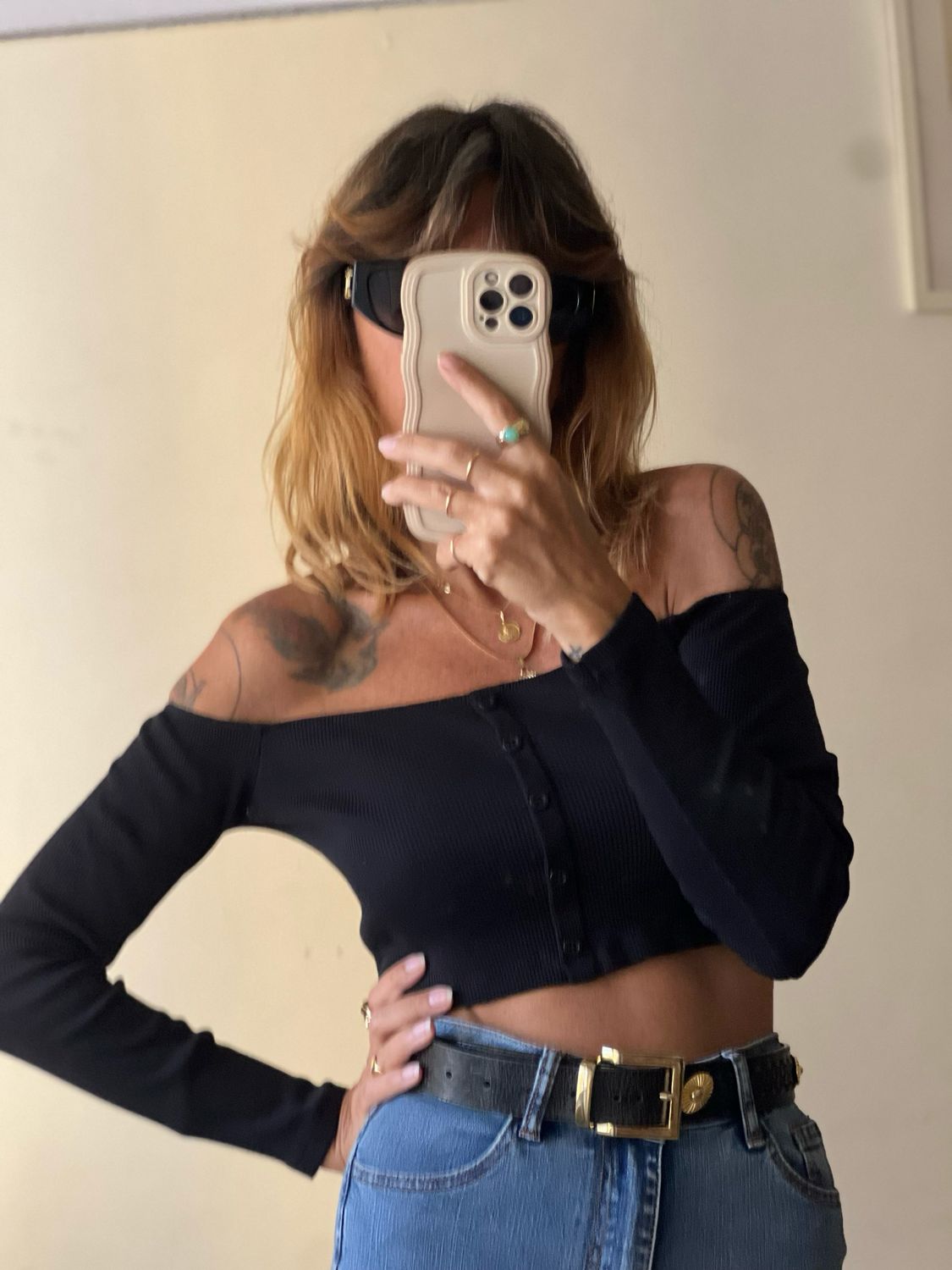 Off-Shoulder Rib Crop Top