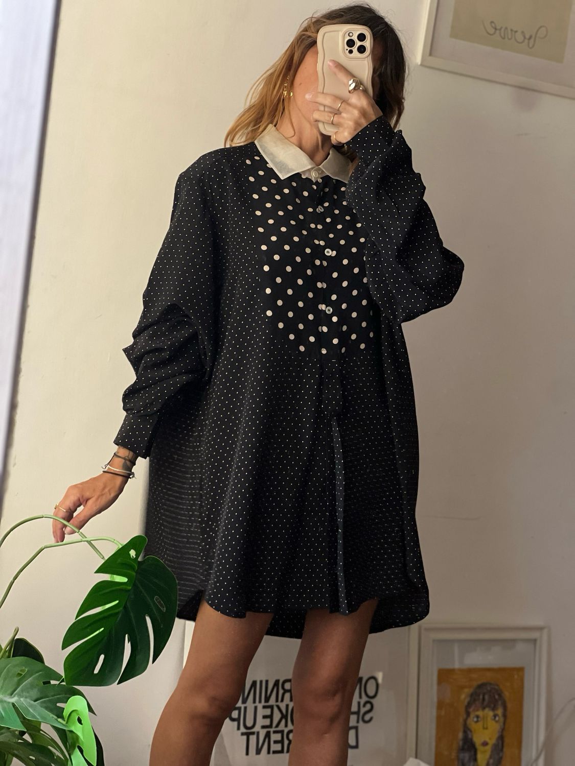 Preppy Polka Dot Silk Casacca