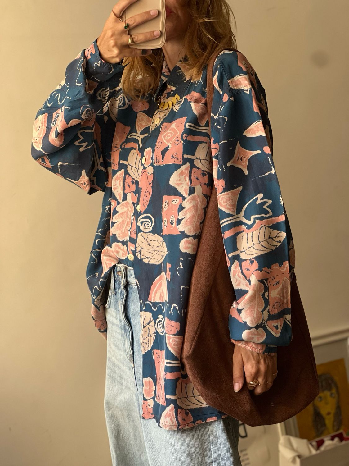 pure silk abstract shirt