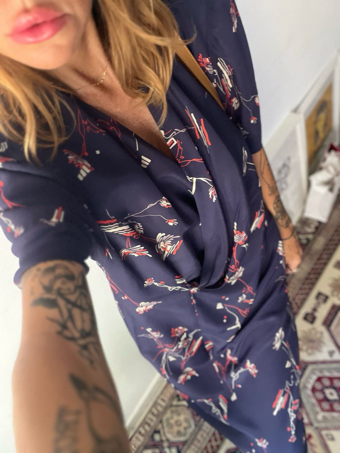 Silk Day dress blu navy