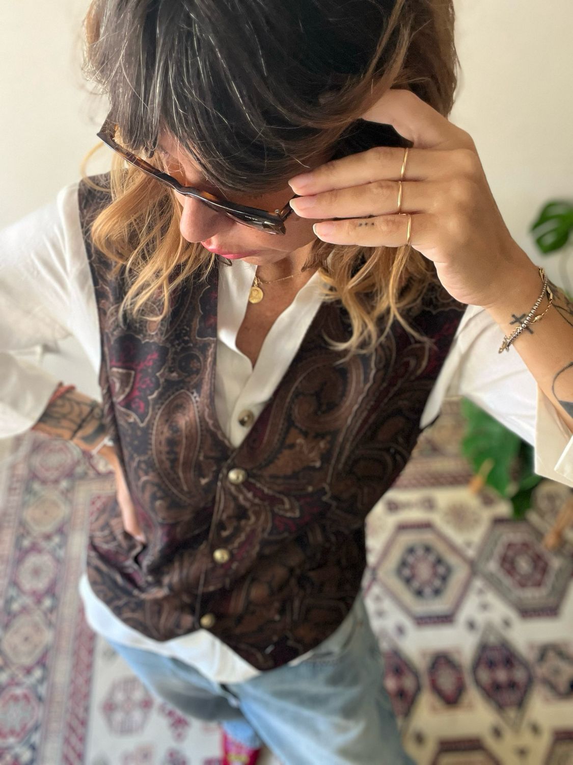Gilè preppy Paisley
