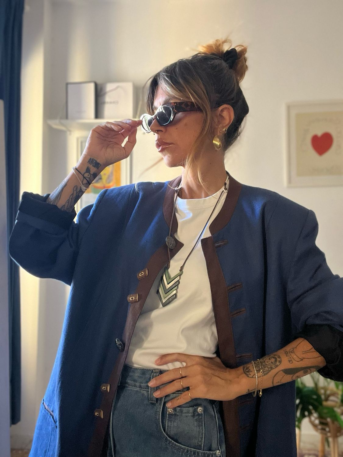 Giacca chic tirolese blu