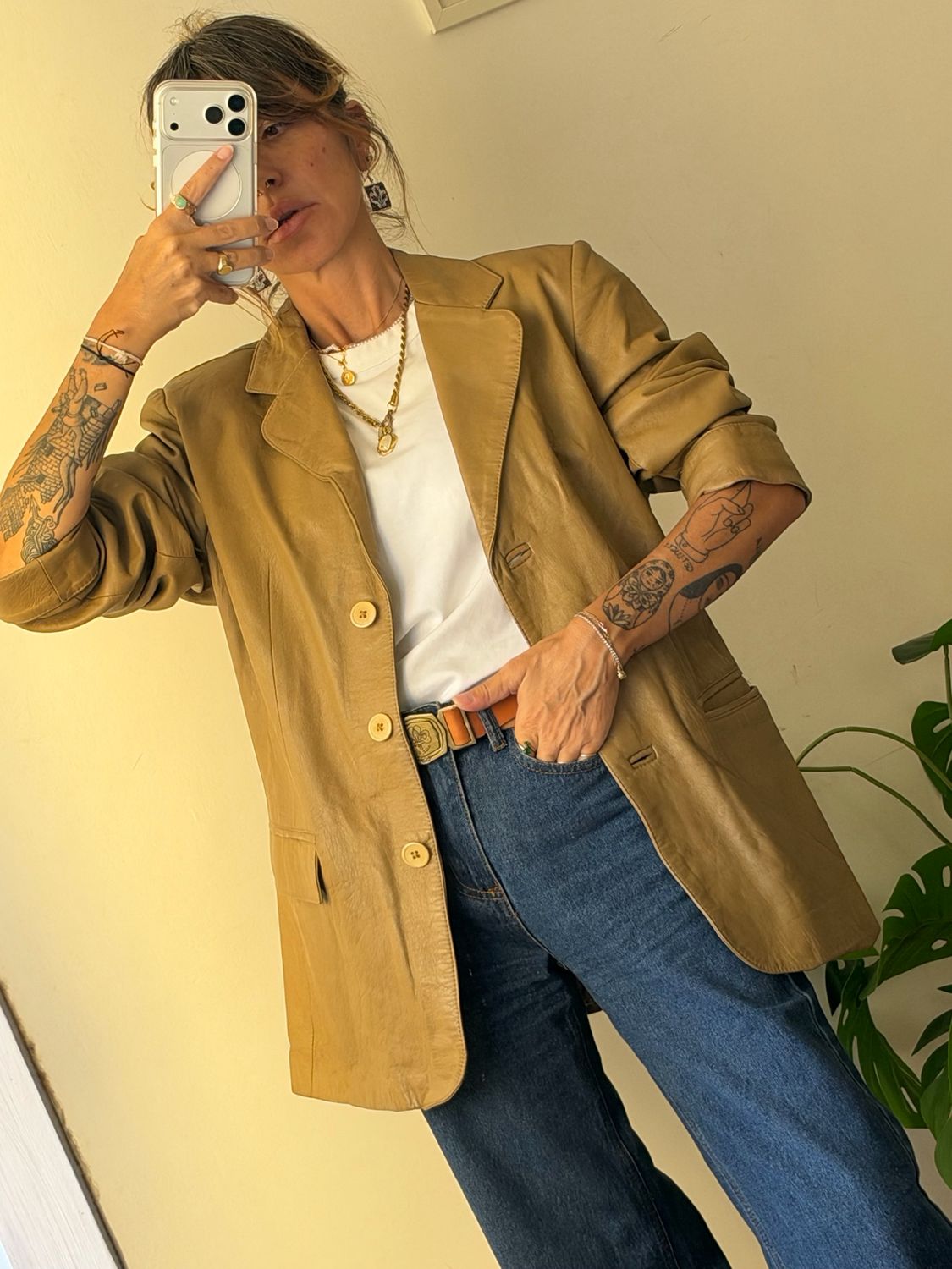 Leather blazer