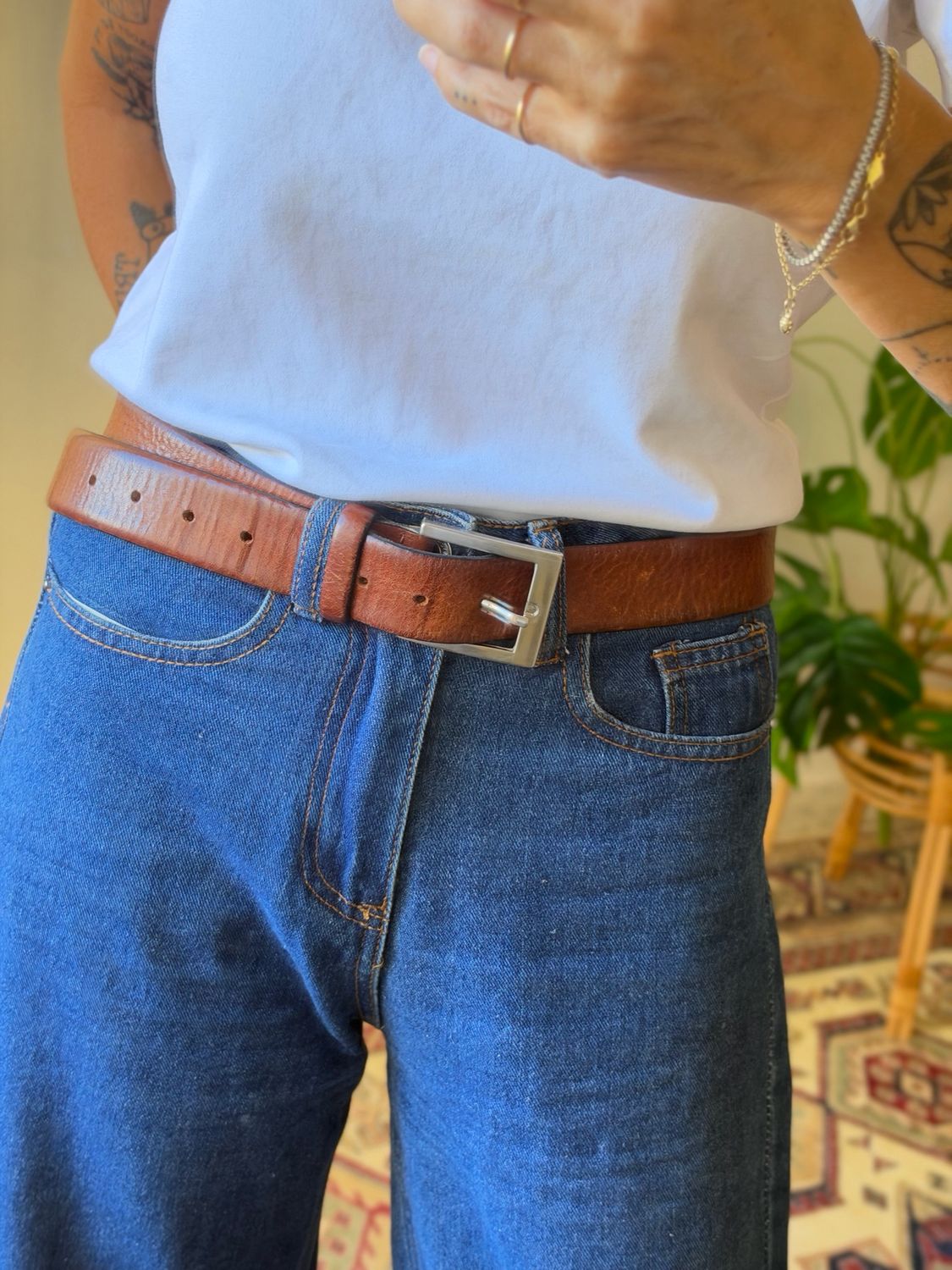 Leather belt
