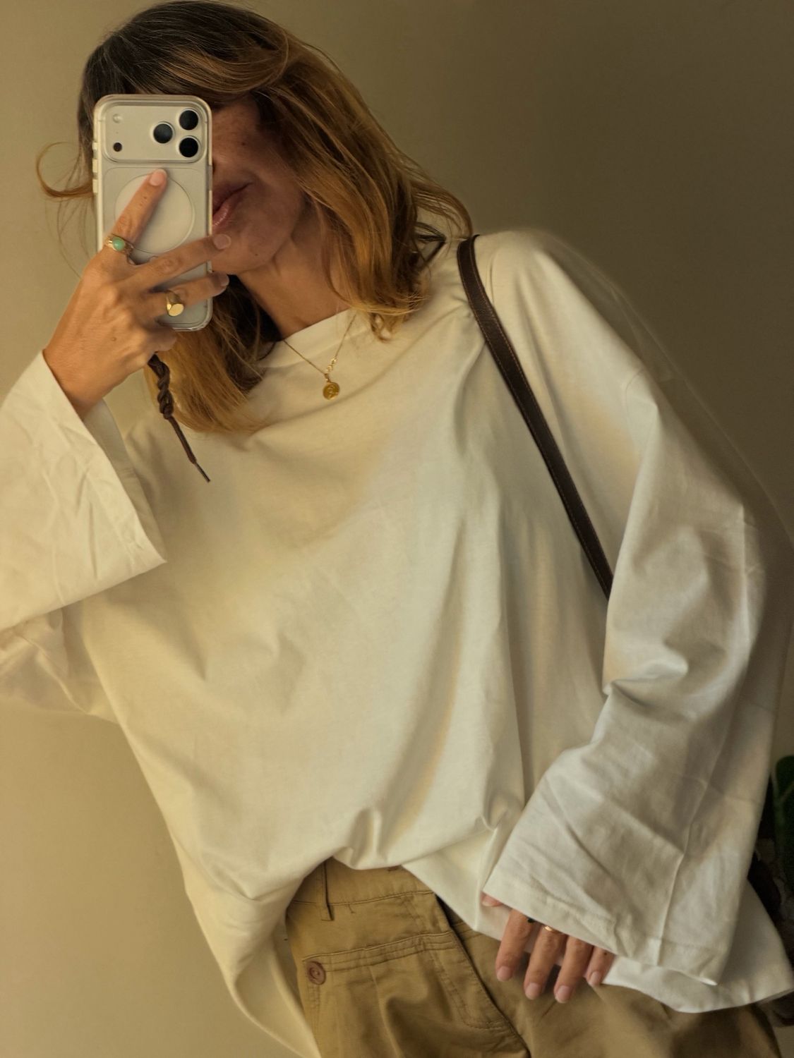 White tee manica ampia