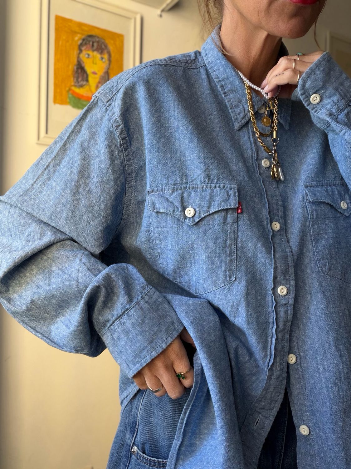 Chambray western shirt