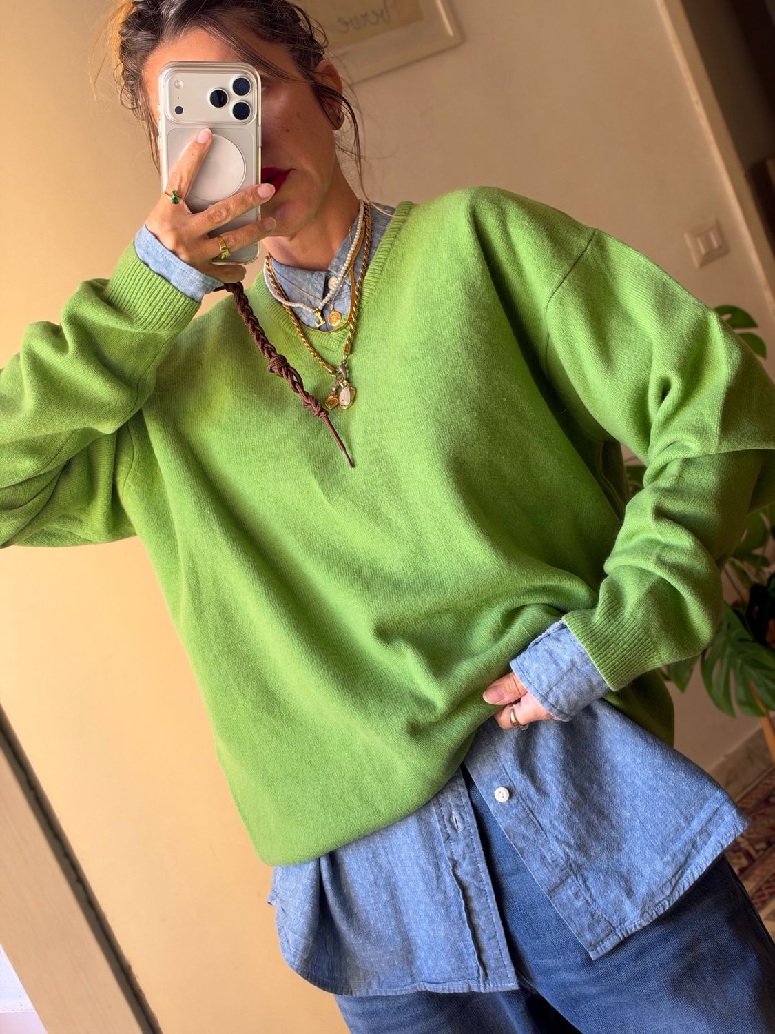 Lambswool green sweater