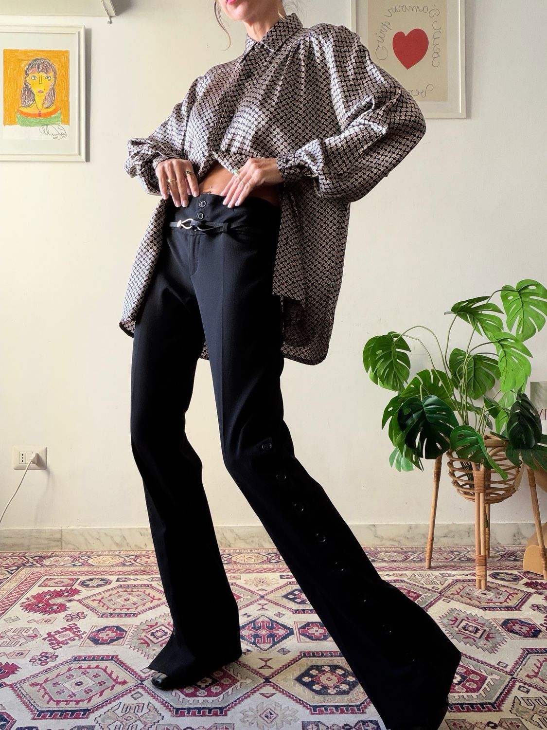 90s Side-Button Trousers