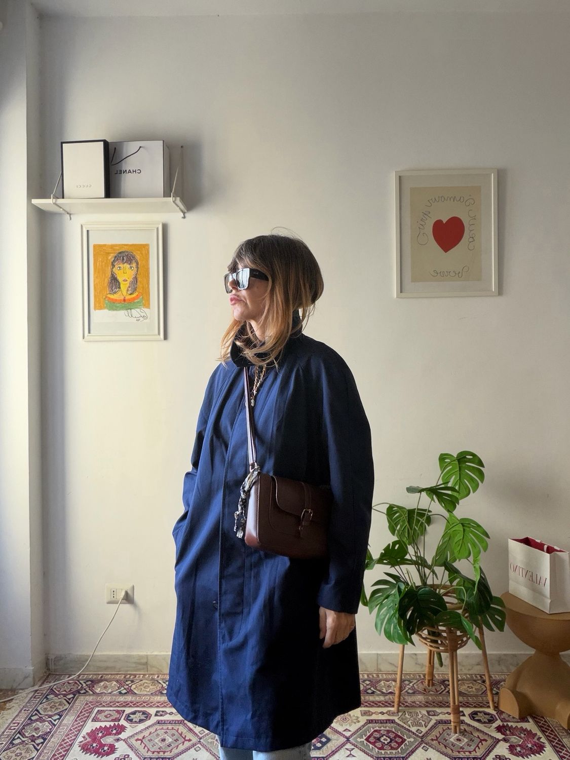 Blue vintage trench