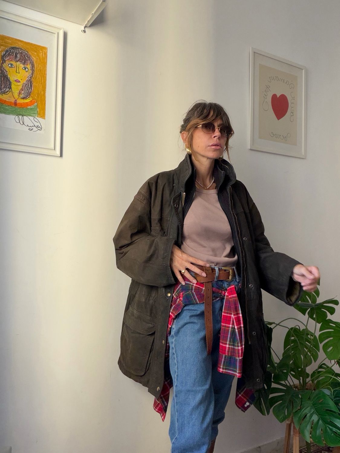 Vintage Olive Green Utility Jacket