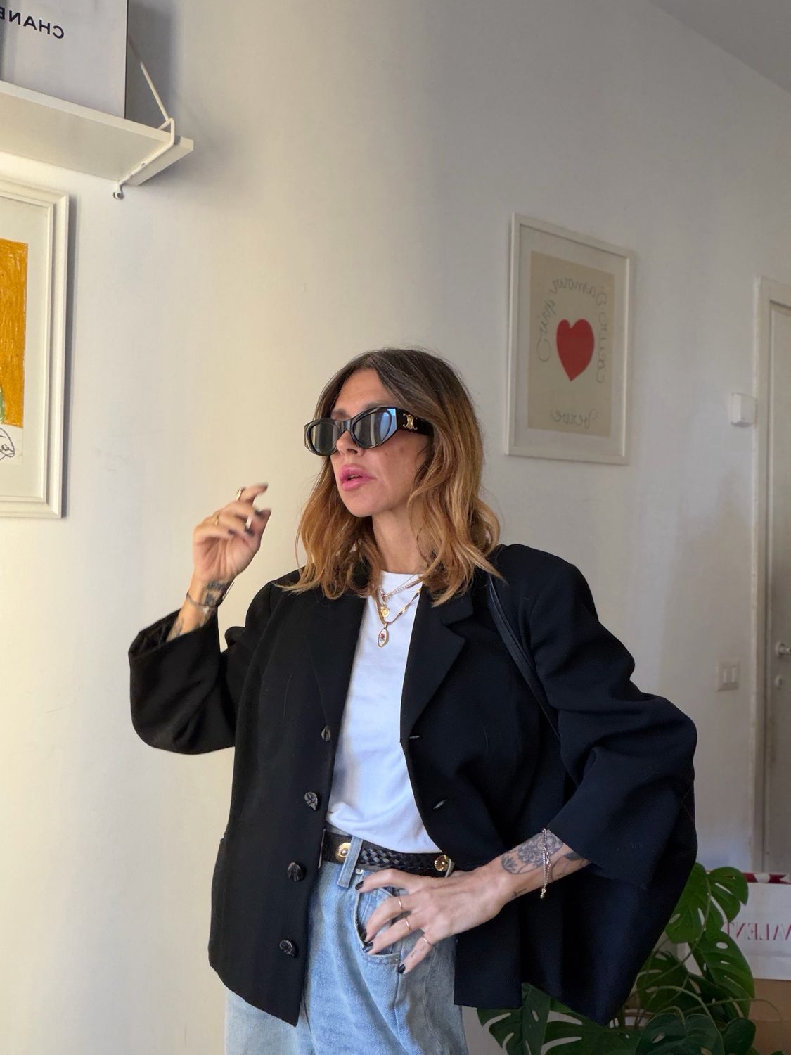 Vintage Black Wool Blazer