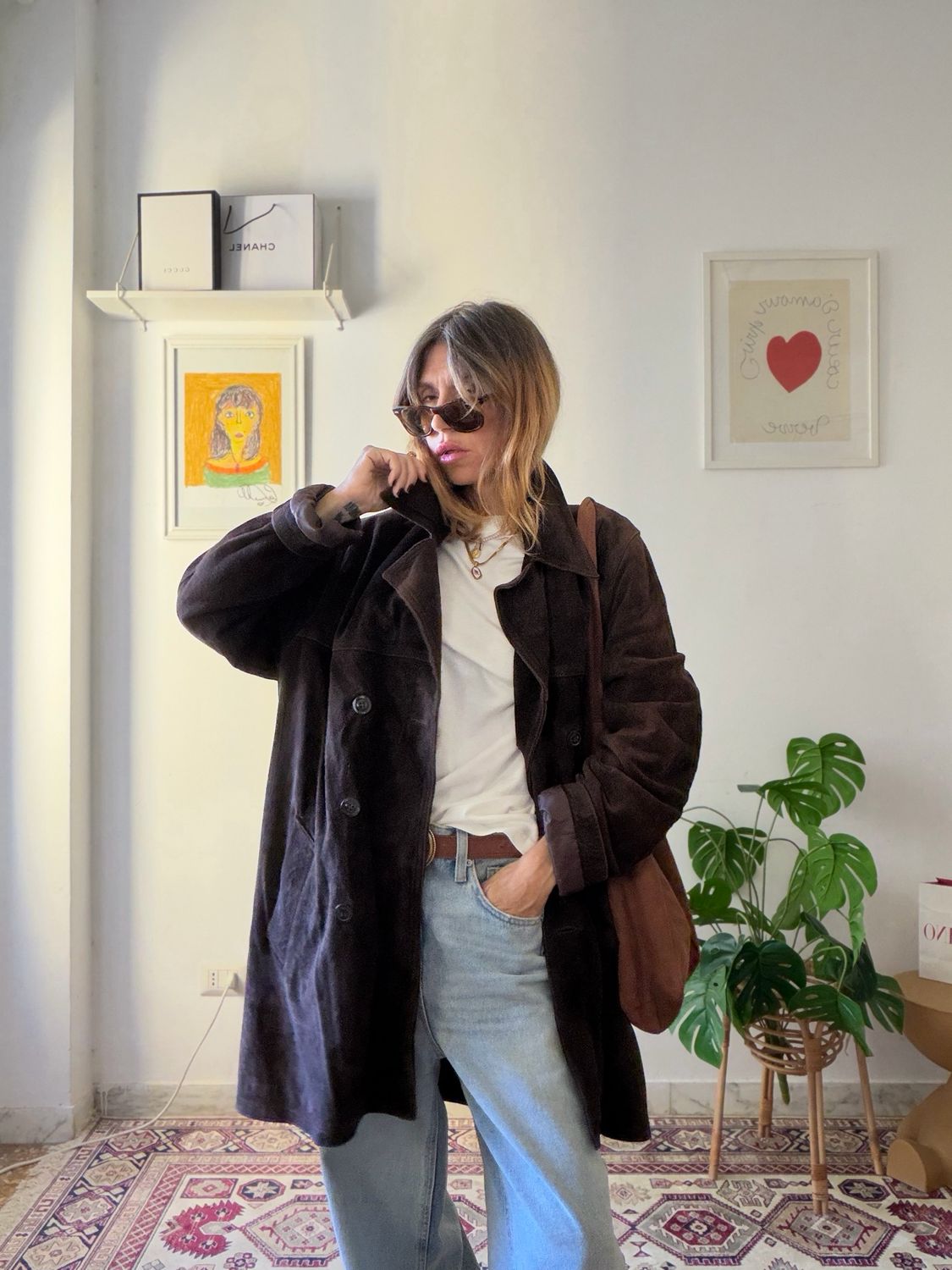 Suede utility jacket