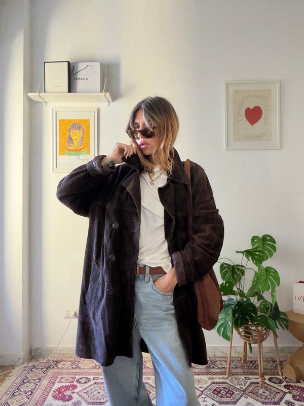 Suede utility jacket