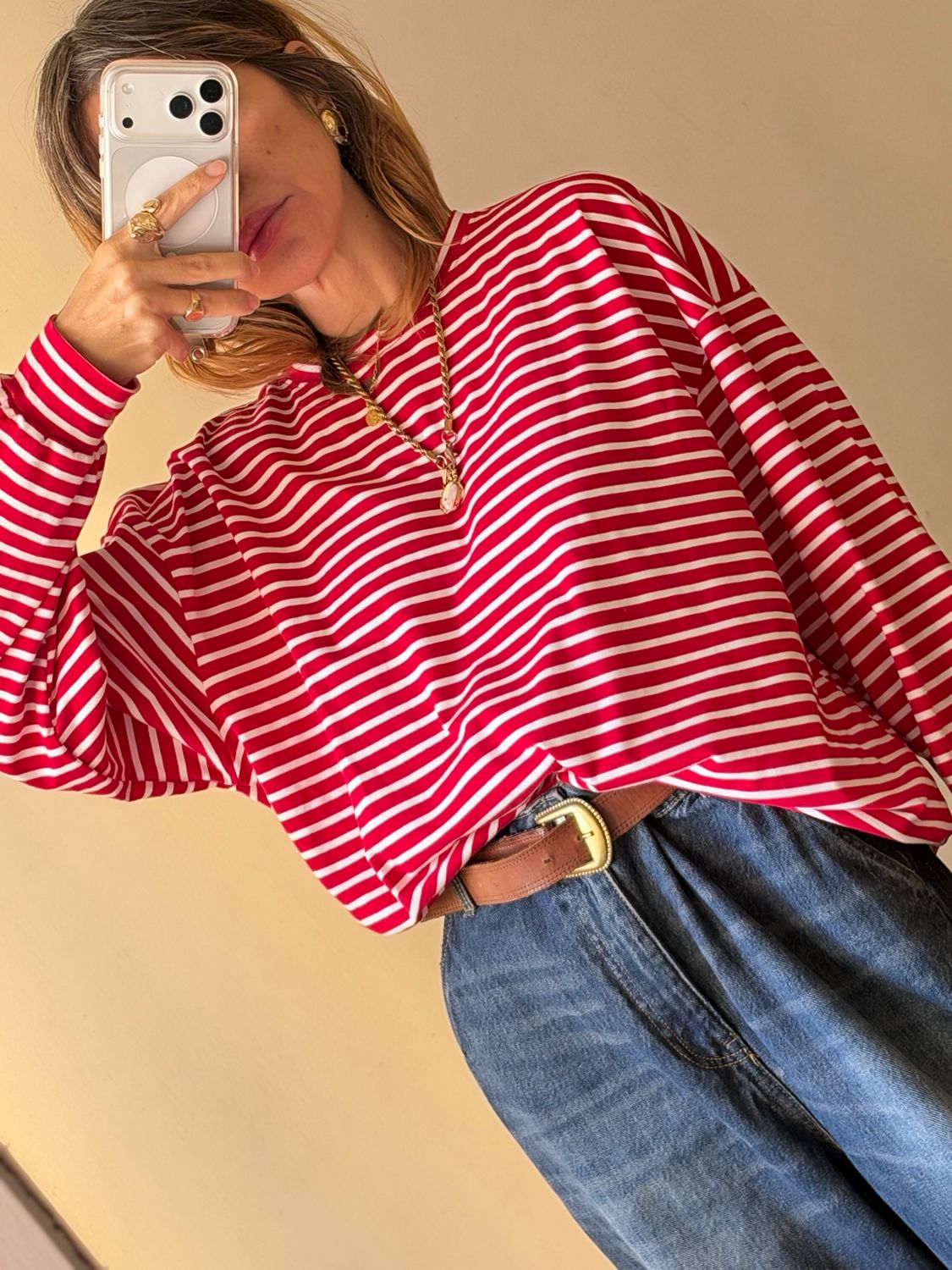 Red stripes tee