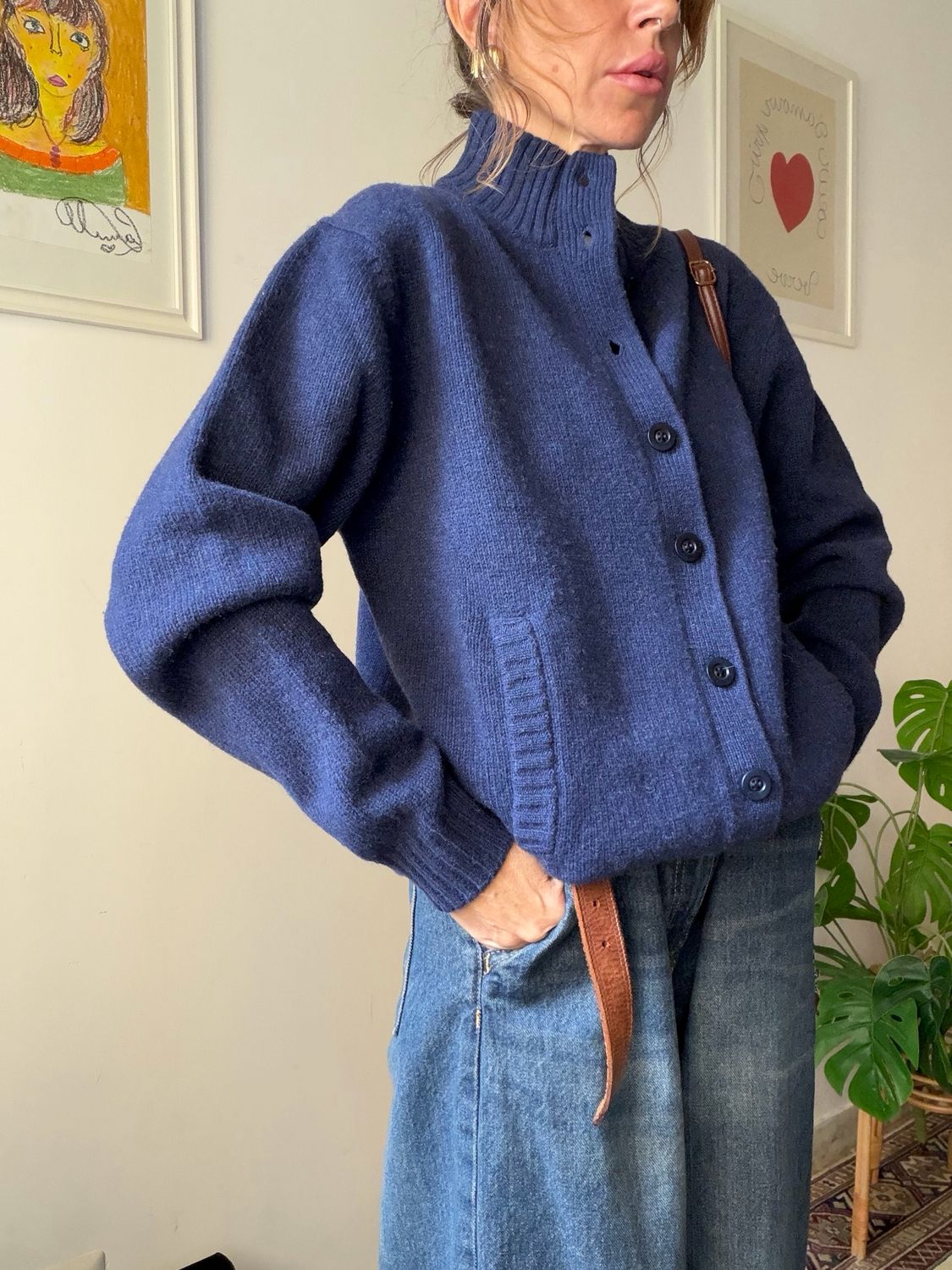 Blu Lambswool cardigan