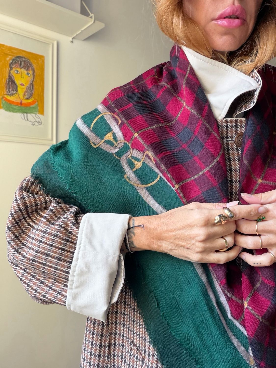 Tartan vintage scarf