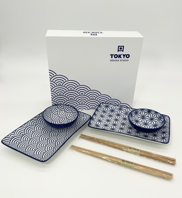 Sushi Set Gift Set 6 pcs Nippon Blue By Tokyo Design Studio