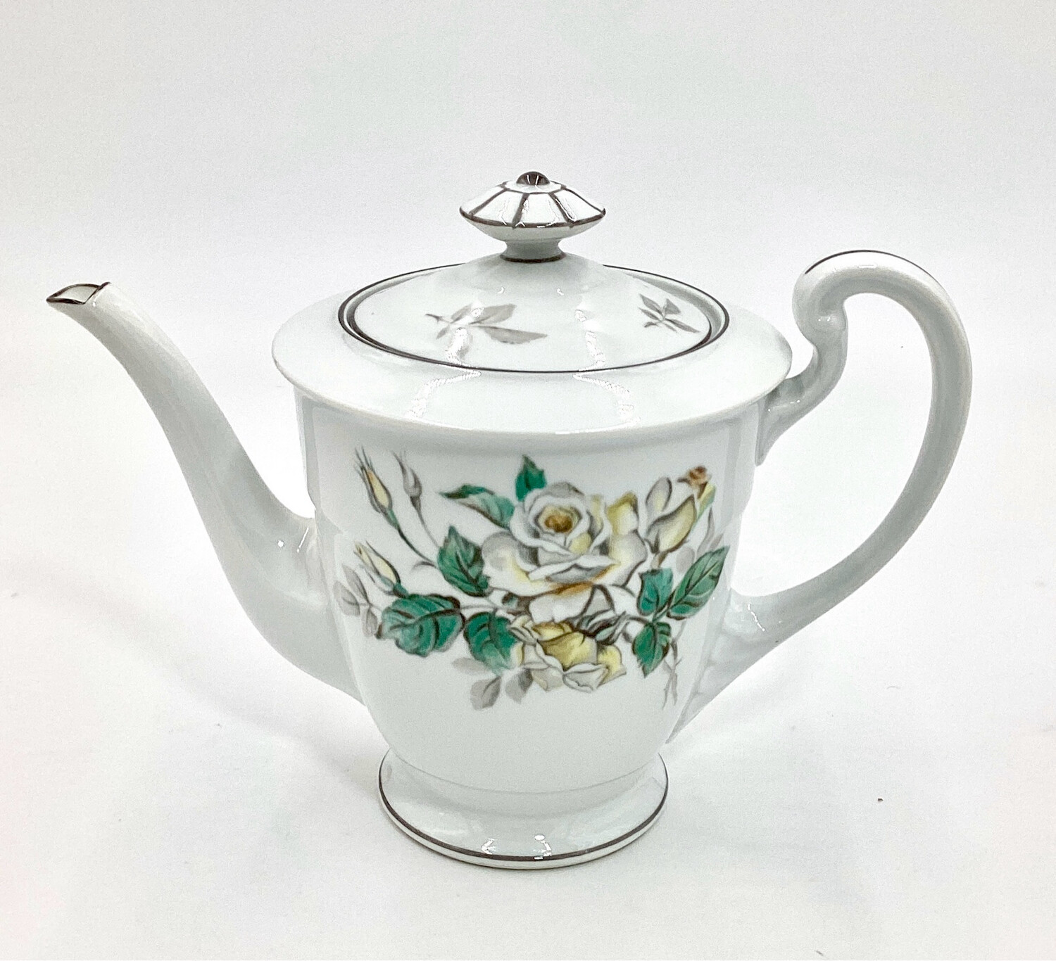 Noritake Nippon Toki Kaisha Teapot With Lid Tea Enthusiast White teapot With Flowers By Noritake