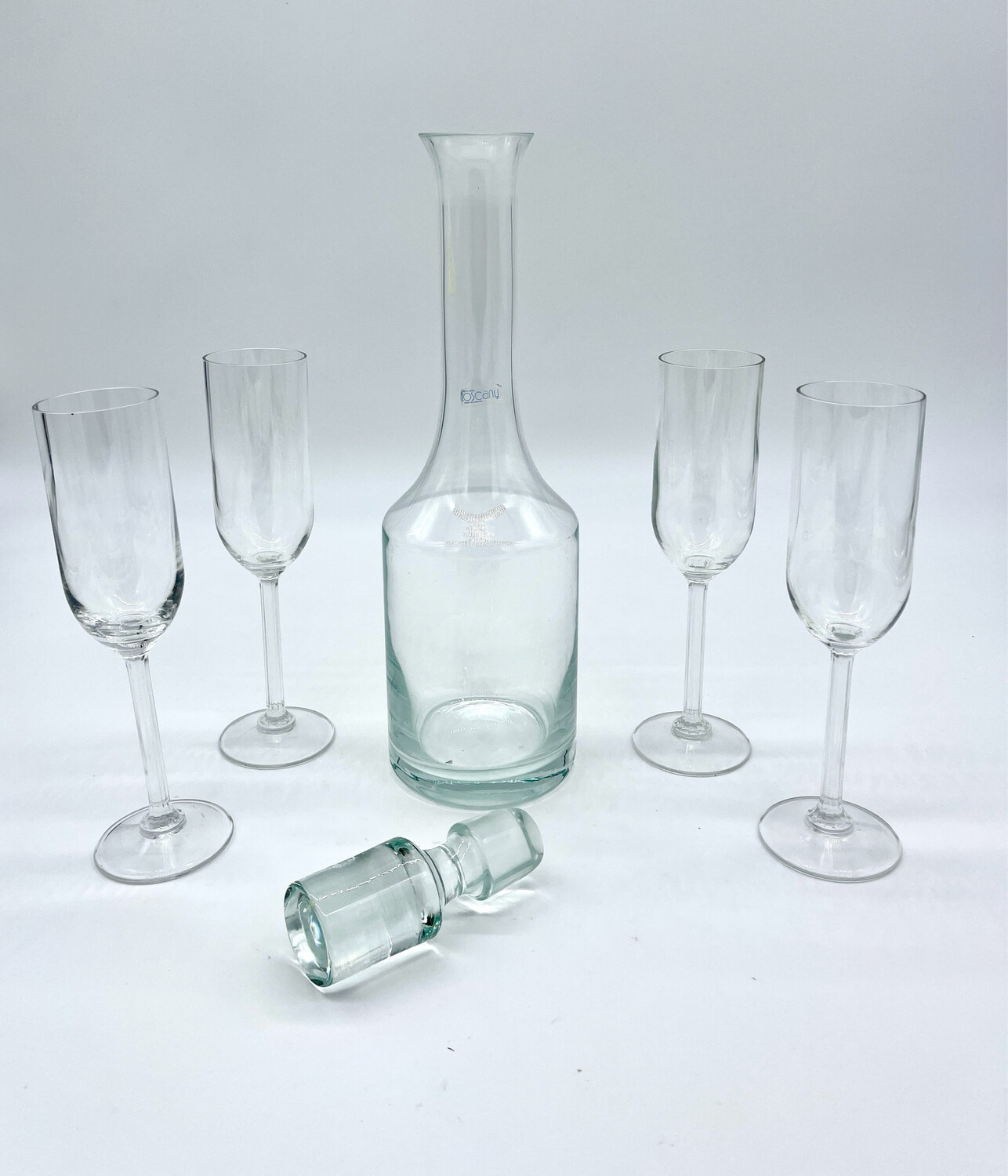 Toscany Decanter With Stopper and 4 Wine Glasses Housewarming Wedding Gift Elegant Drinkware Holidays Celebrations Gift For friends