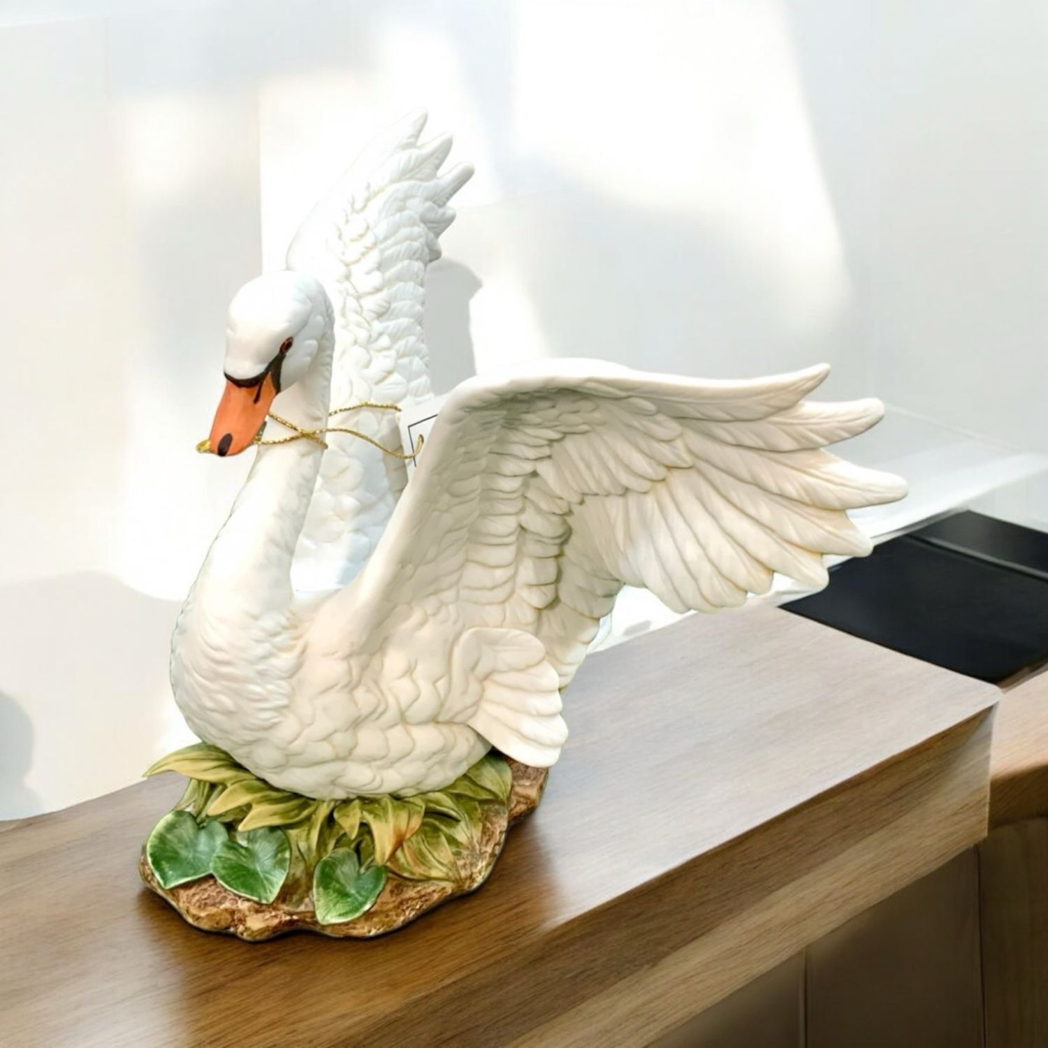 Made in Mexico Masterpiece Porcelain Swan by Homco 1987 w Certificate of Authenticity Gorgeous Swan Figurine Porcelain Swan Gift Idea