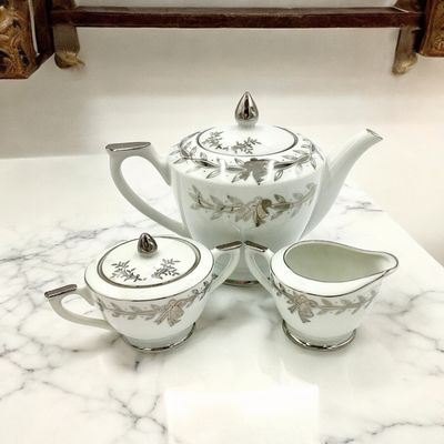25th Anniversary Lefton China Set  Teapot Creamer and Sugar Special Anniversary Gift Anniversary Present Beautiful Design Unique Gift 