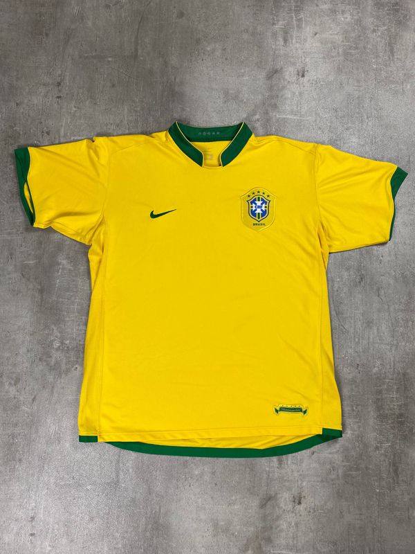 Brasil Home Shirt Retro Nike Yellow 2006