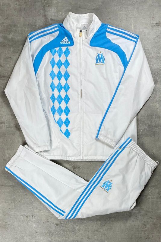 Olympique Marseille Tracksuit Retro Adidas White 2009/2010 Olympique Marseille Tracksuit Retro Adidas White 2009/2010