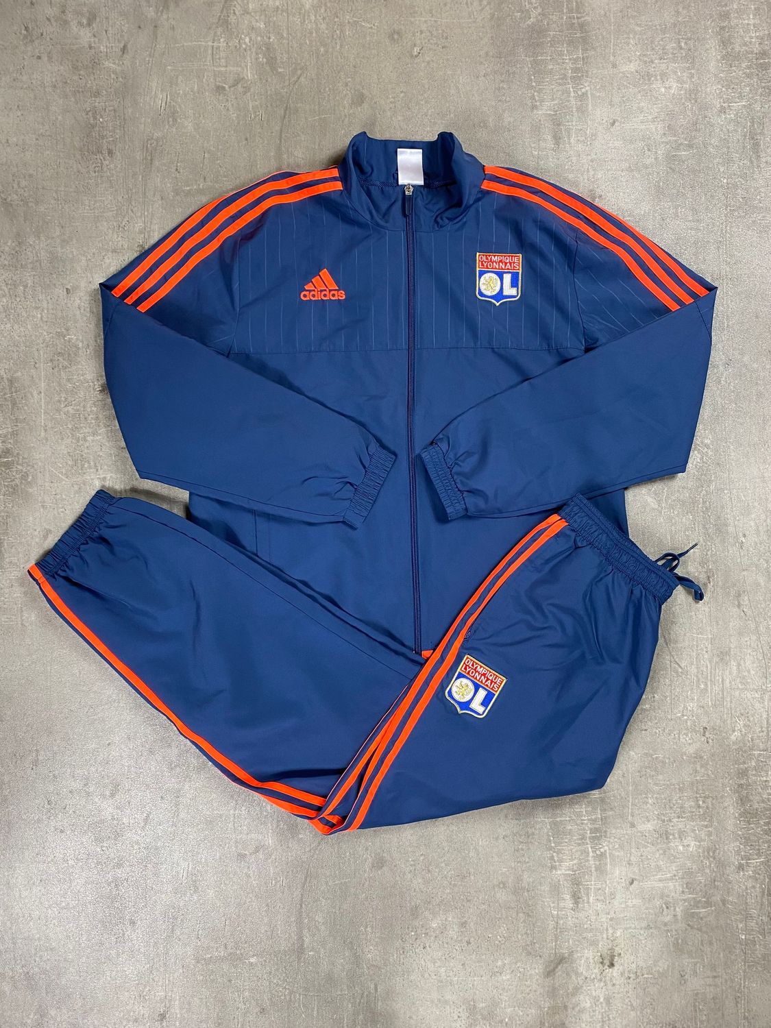 Olympique Lyonnais Tracksuit Retro Adidas Blue Navy 2015/2016