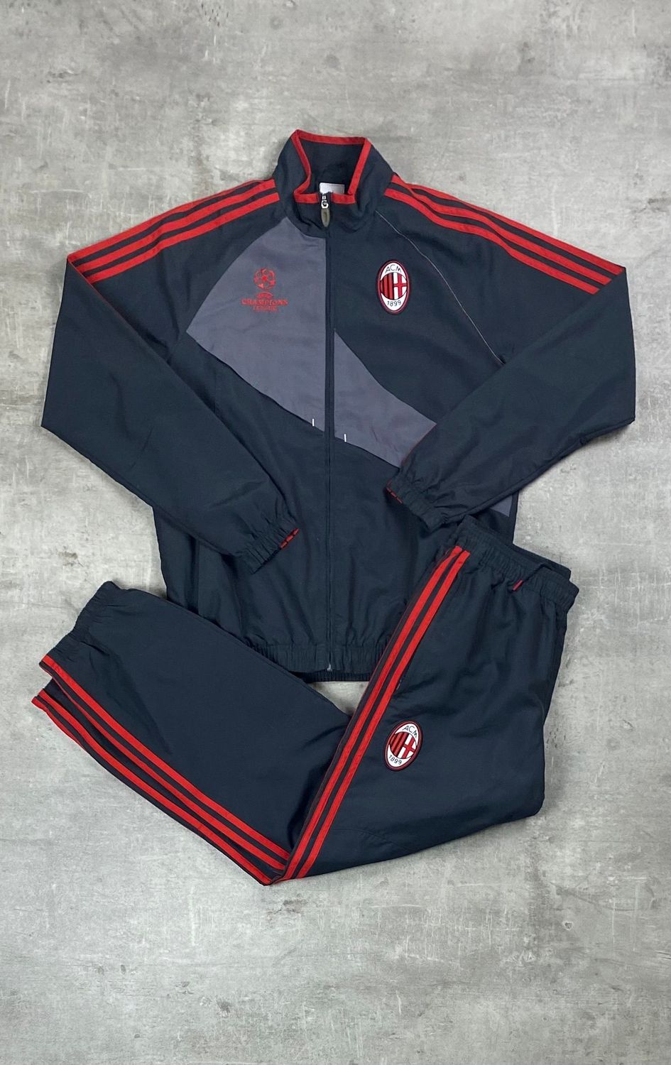AC Milán Tracksuit Retro Adidas Black UCL 2008/2009
