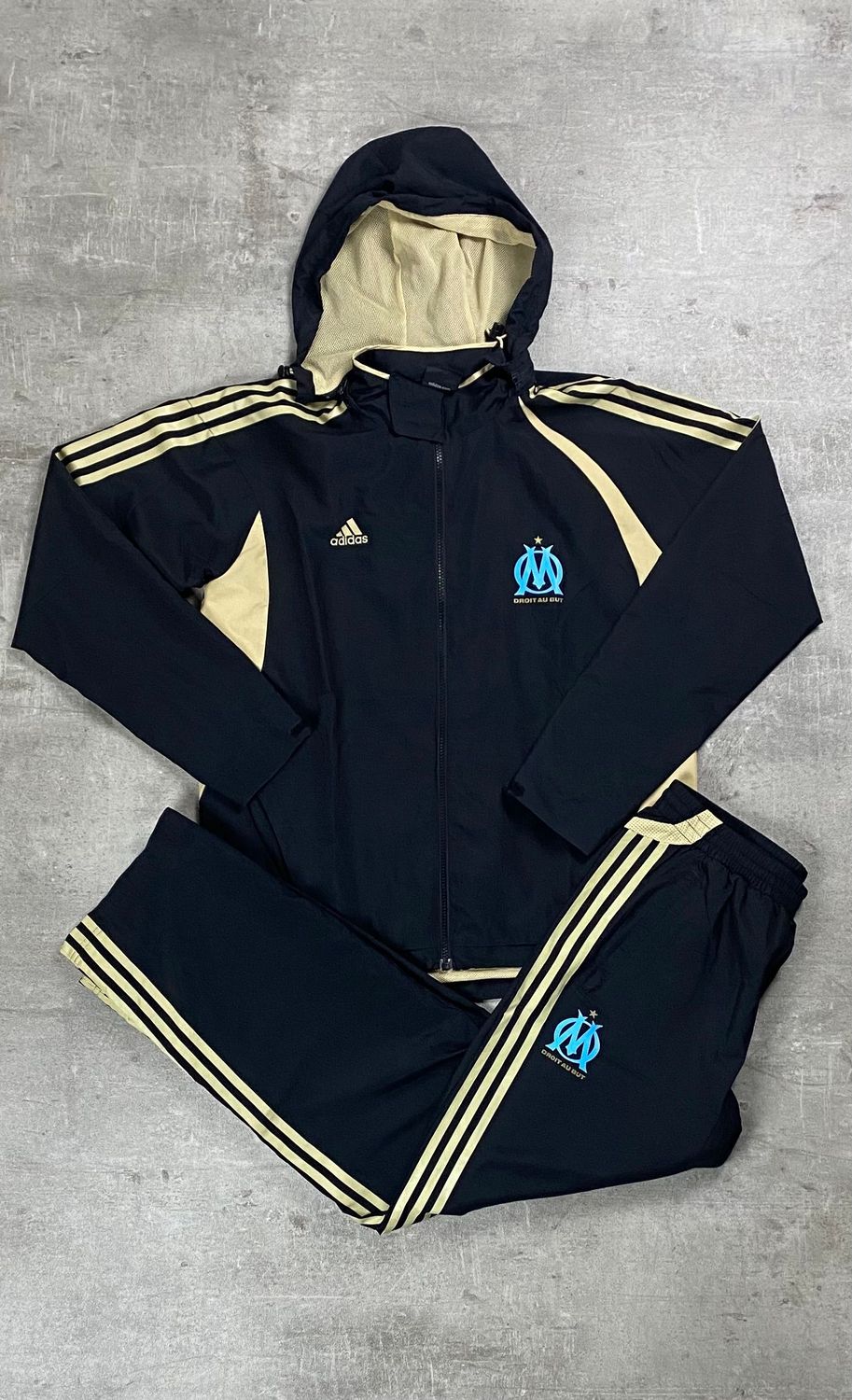Olympique Marseille Tracksuit Retro Adidas Black 2008/2009