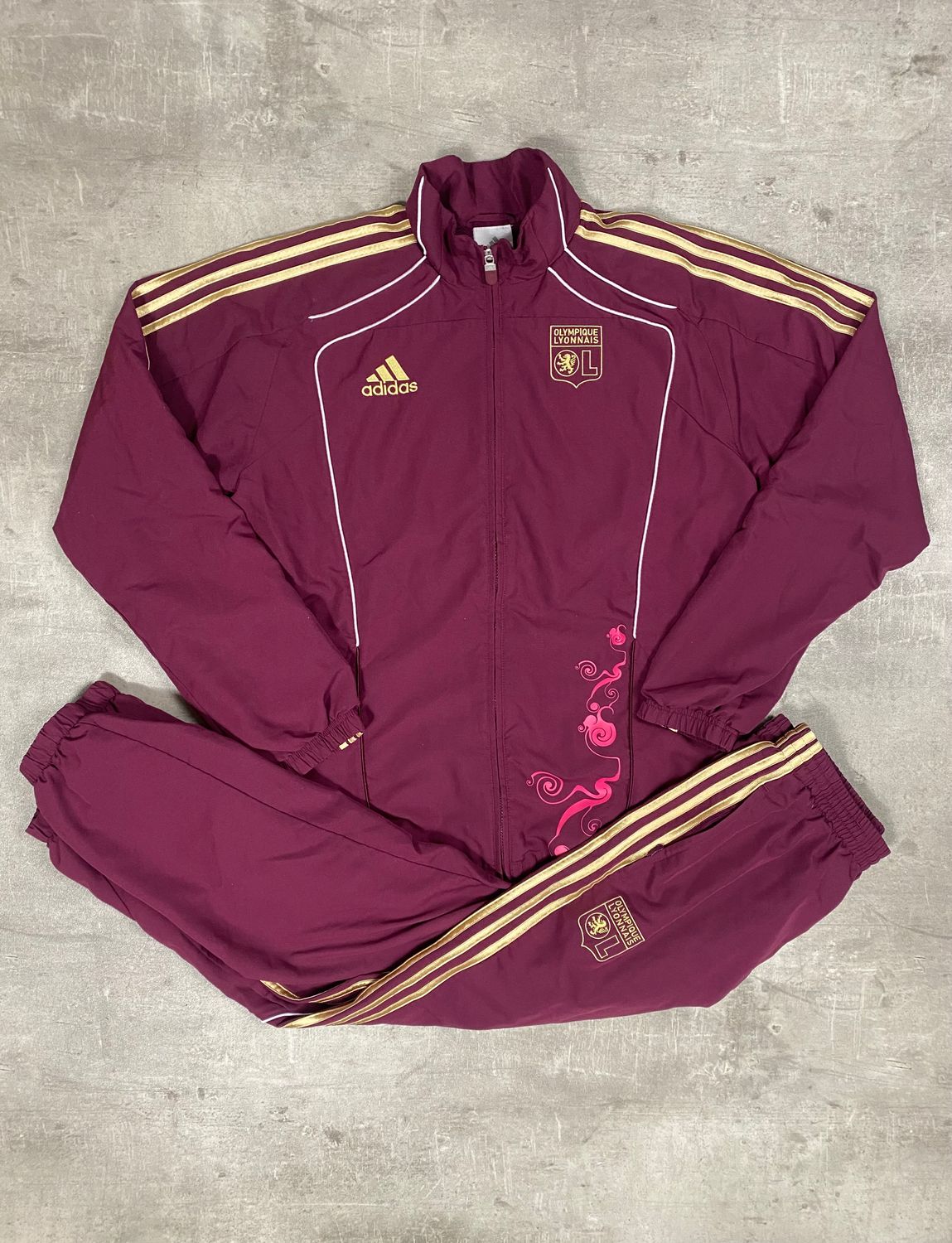 Olympique Lyonnais Tracksuit Retro Adidas Burdeos 2010