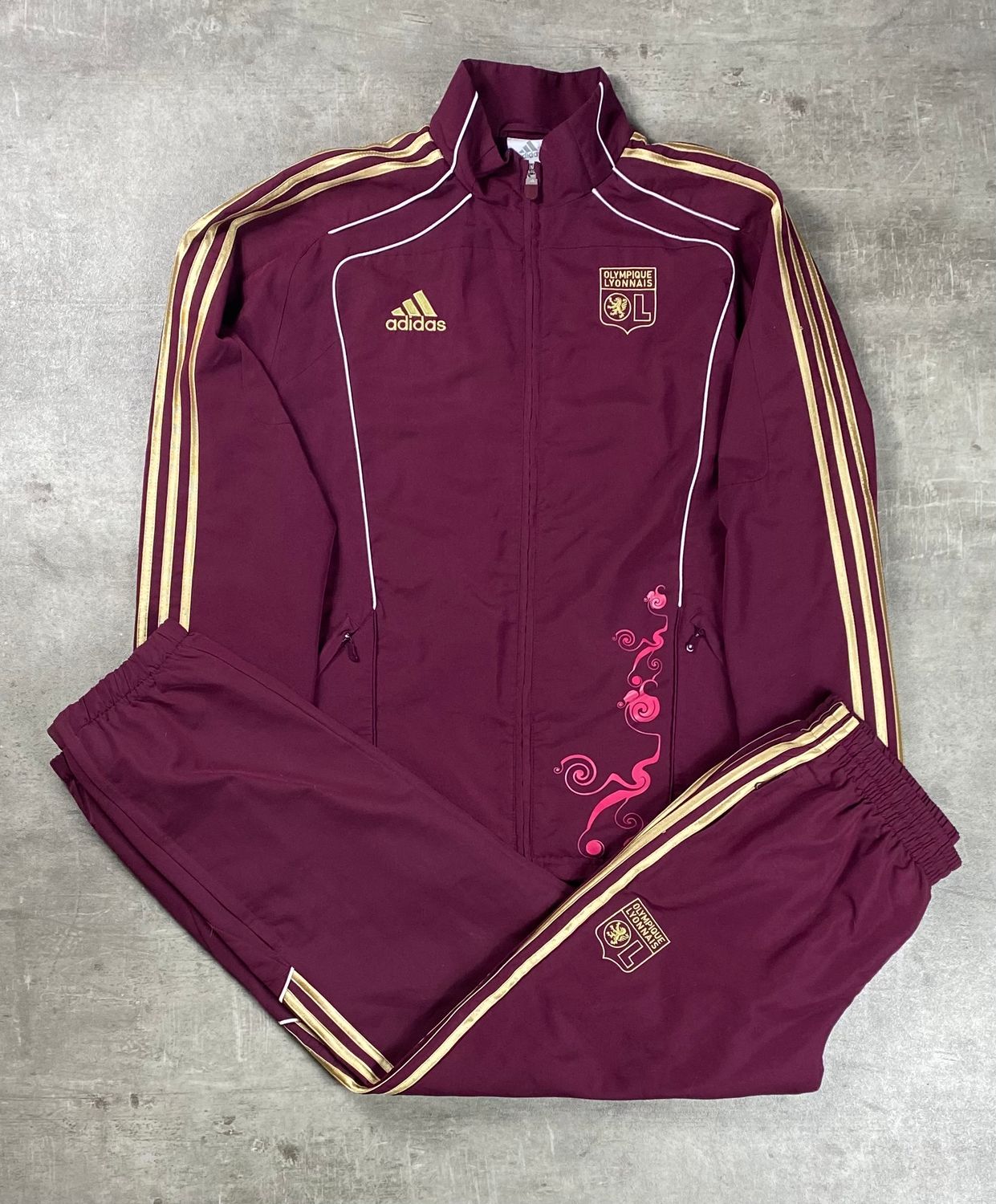 Olympique Lyonnais Tracksuit 2010 Vintage Adidas Burdeos