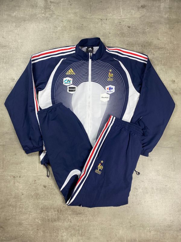 Equipe de France Tracksuit Official Player version Retro Adidas Blue Navy 2008-2009
