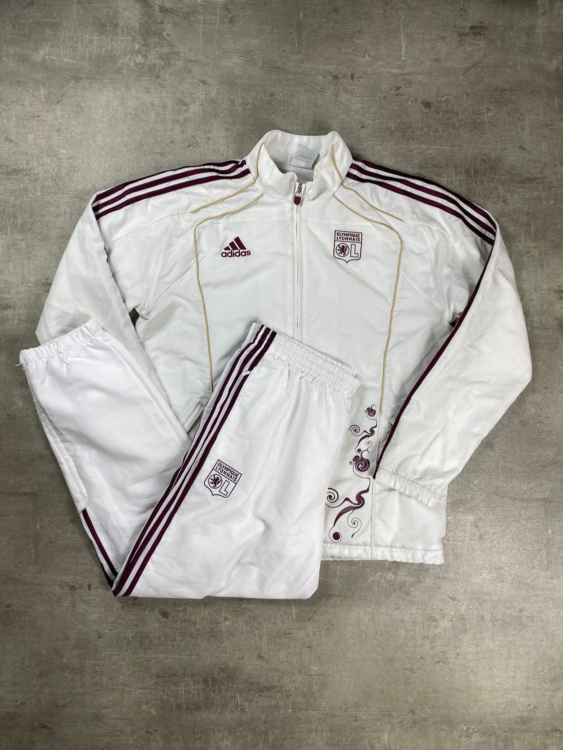 Olympique Lyonnais Tracksuit Retro Adidas White 2010