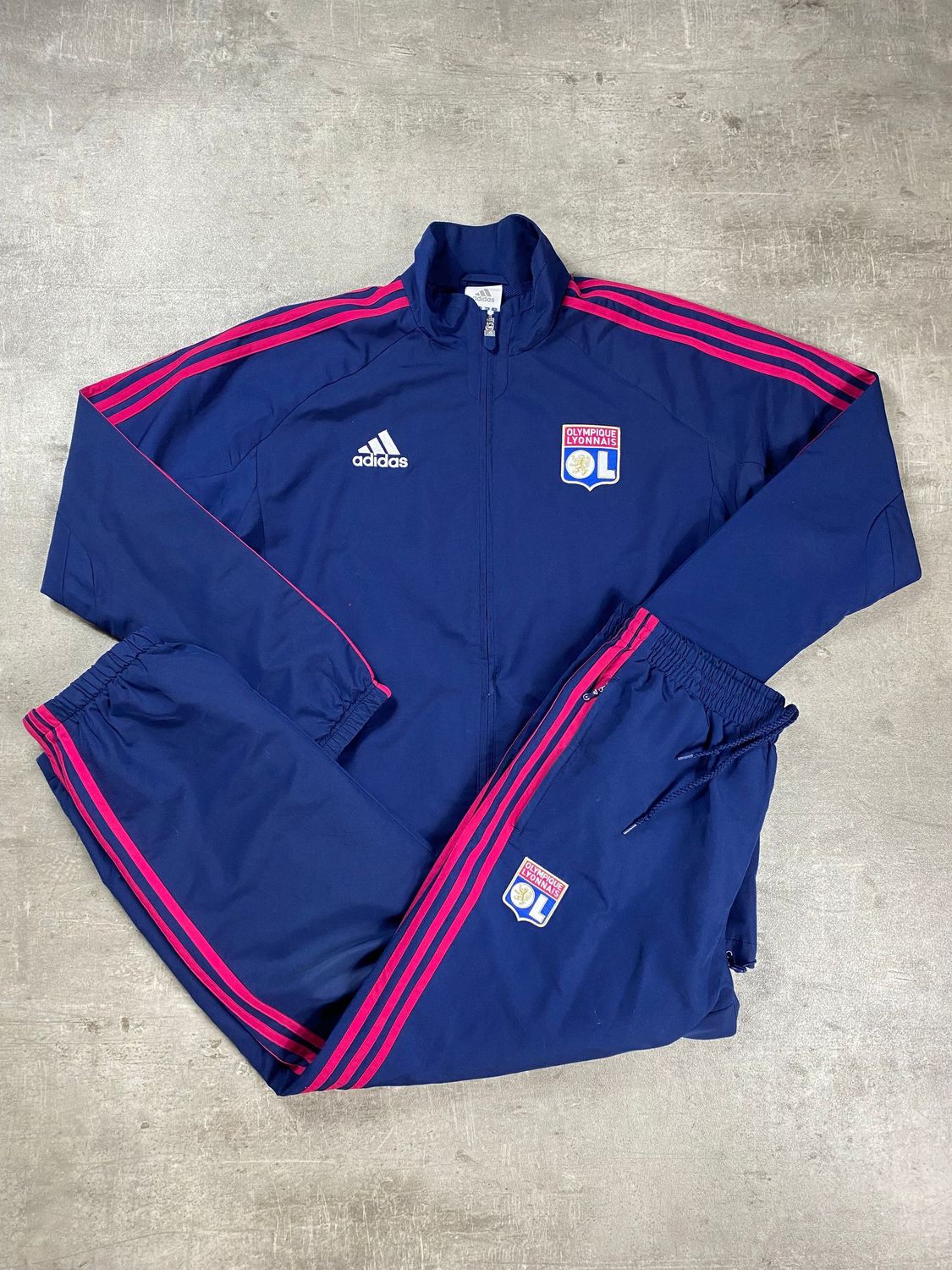 Olympique Lyonnais Tracksuit Retro Adidas Blue Navy 2011