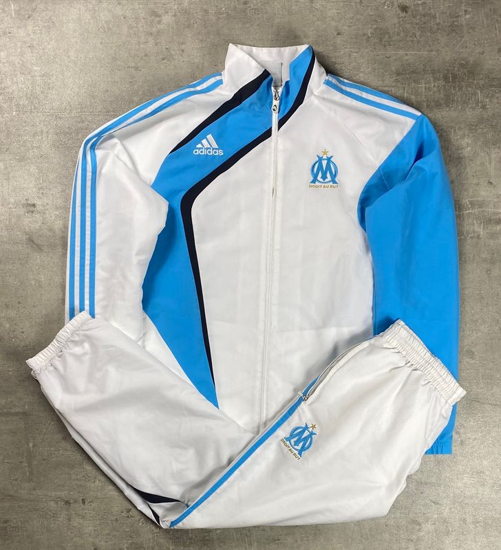 Olympique Marseille Tracksuit 2008/2009 Vintage Adidas White Olympique Marseille Tracksuit 2008/2009 Vintage Adidas White