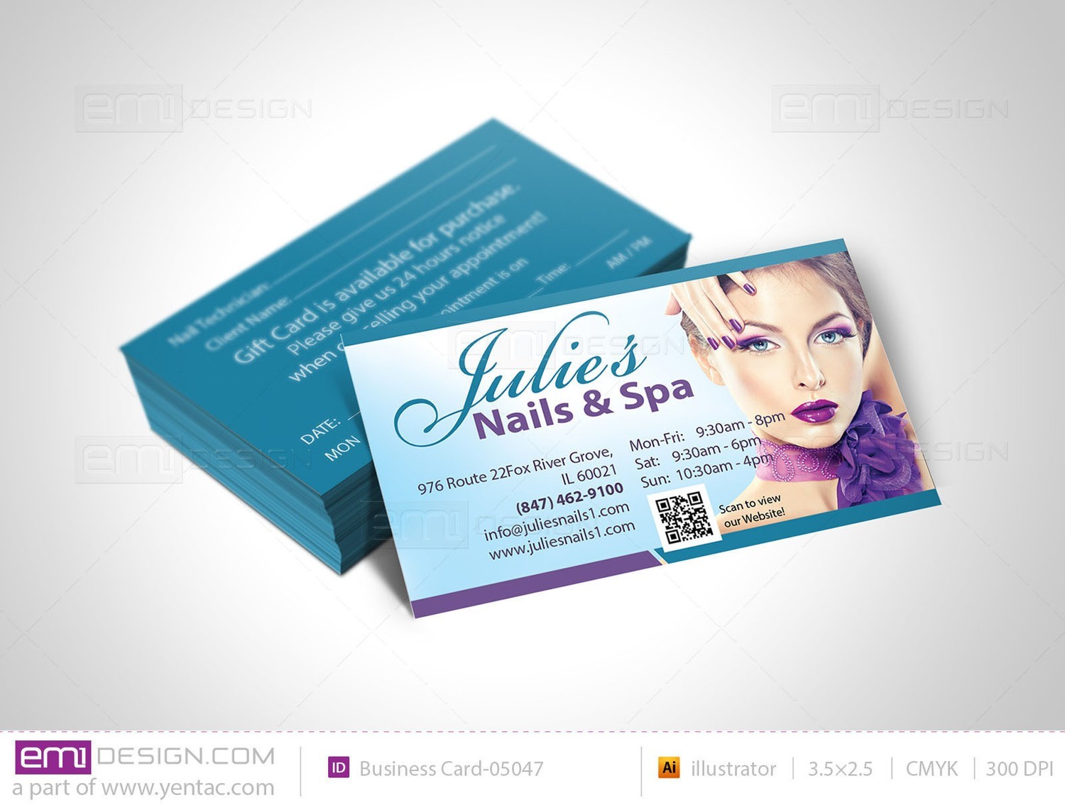 Business Card - Template buscard-05047 - Julie Nails