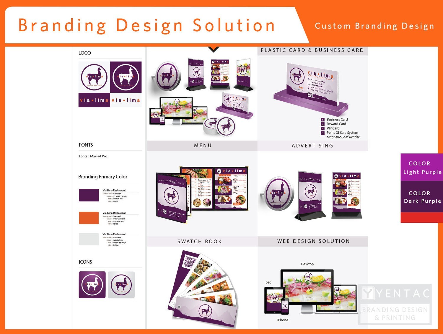 Branding Design Solution - Restaurant #8000 Via Brand