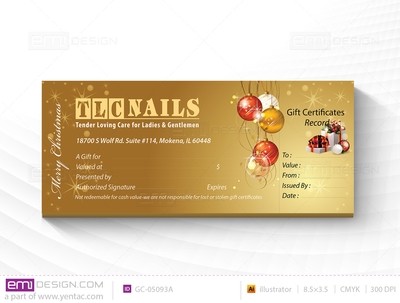 Gift Certificate Template GC-05093A