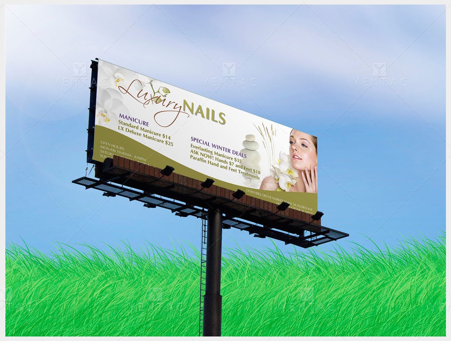 05 - Banner Billboard Luxury Nails Spa #0991 Salon